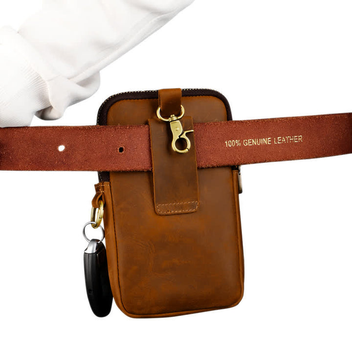 Borsa da viaggio in pelle per cintura, porta cellulare e sigarette - image 7