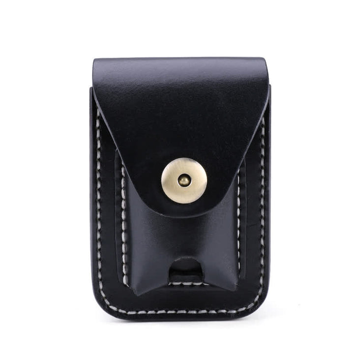 Mini custodia portatile per sigarette in pelle con cintura - Nero - image 5