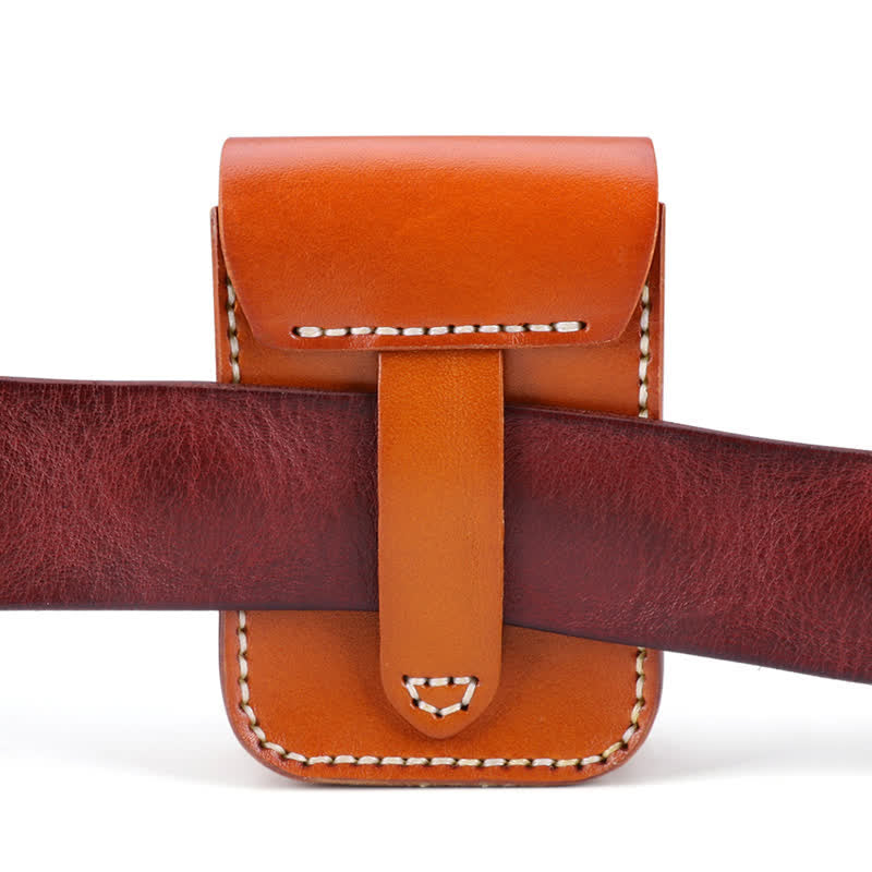 Mini custodia portatile per sigarette in pelle con cintura - image 13
