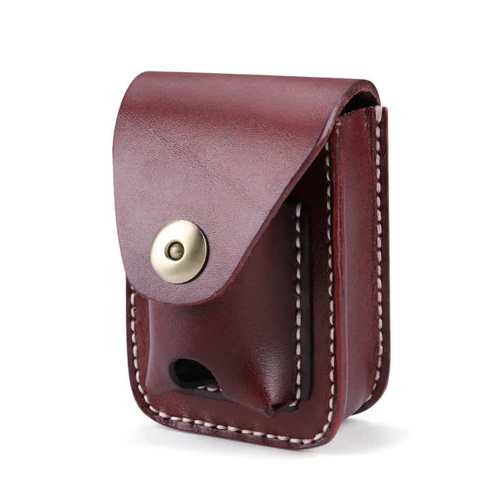 Mini custodia portatile per sigarette in pelle con cintura - image 2