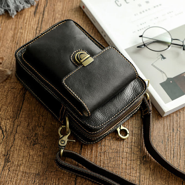 Borsa a tracolla vintage in pelle conciata al vegetale - image 10