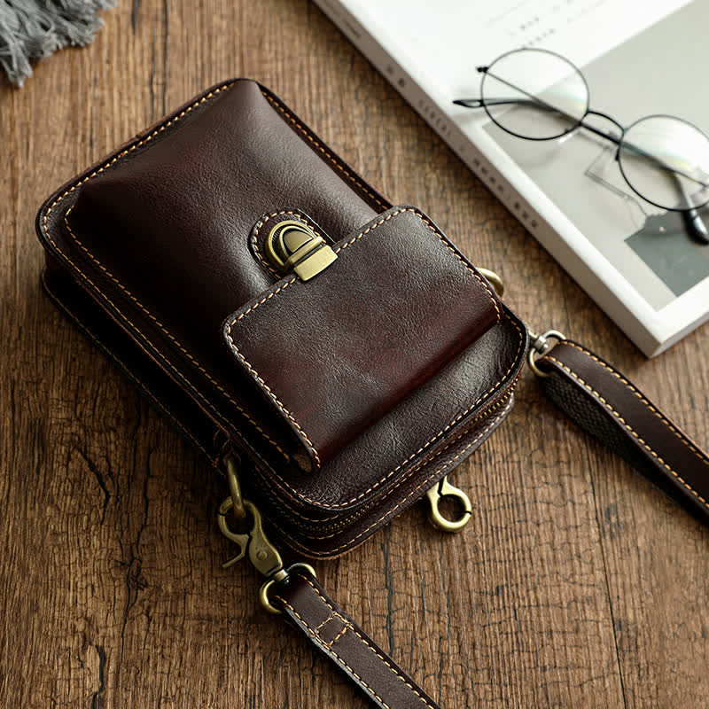 Borsa a tracolla vintage in pelle conciata al vegetale - image 3