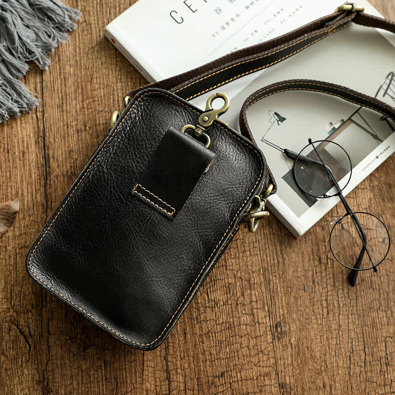Borsa a tracolla vintage in pelle conciata al vegetale - image 12