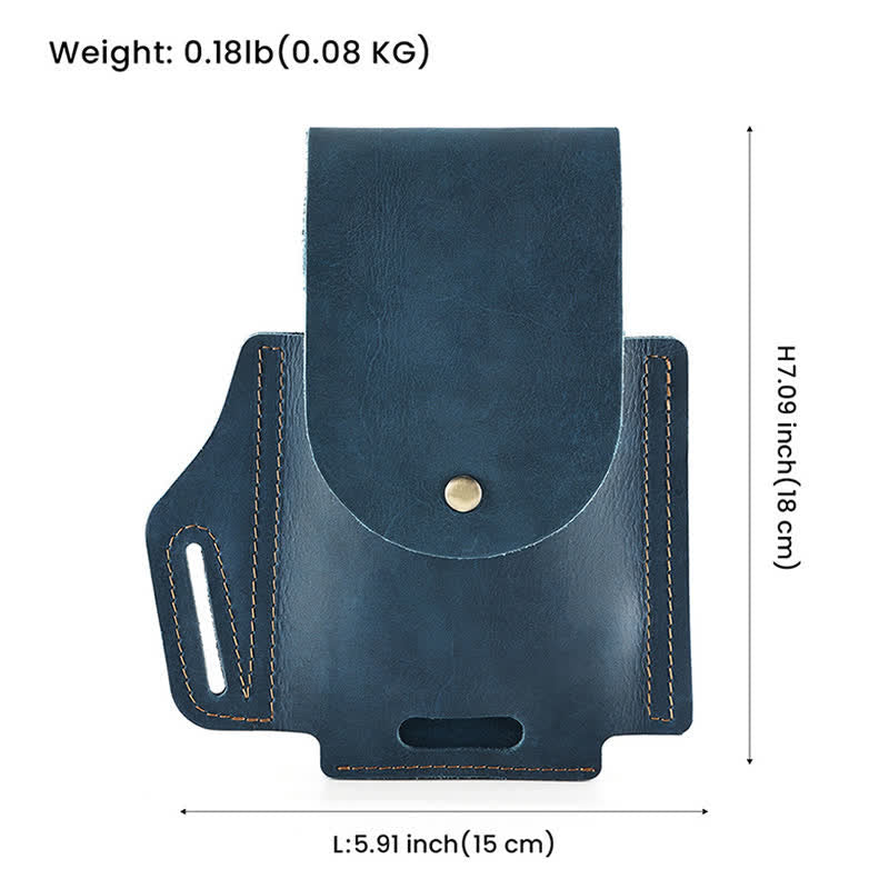 Borsa da cintura in pelle con fodero tattico per telefono da esterno - image 9