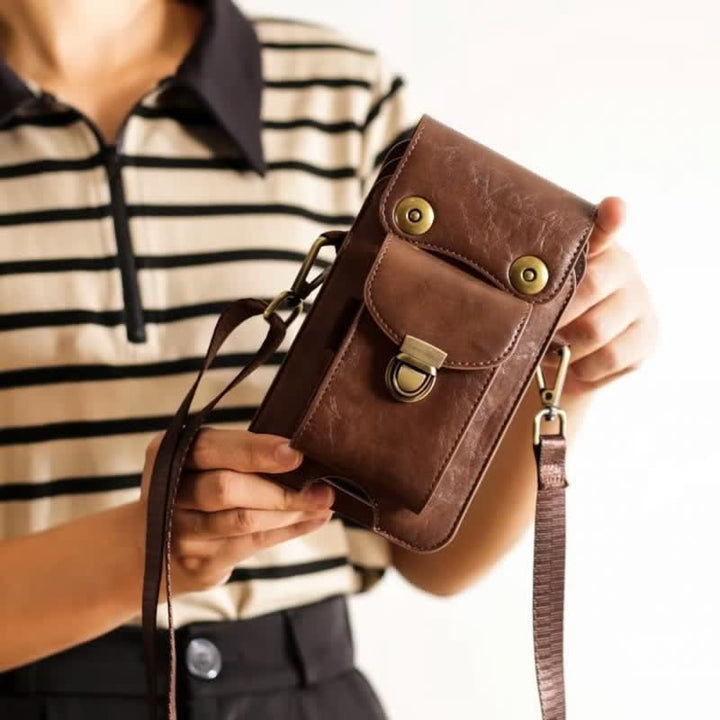 Borsa a tracolla in pelle con fondina per telefono - image 16