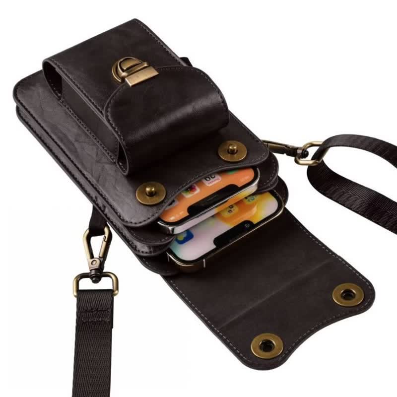 Borsa a tracolla in pelle con fondina per telefono - image 9
