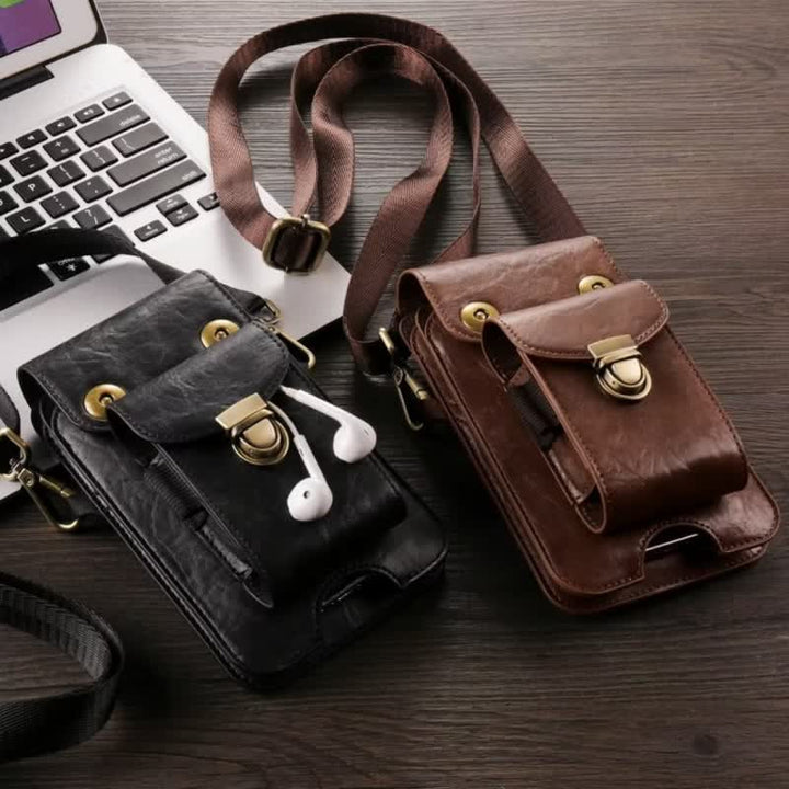 Borsa a tracolla in pelle con fondina per telefono - image 2