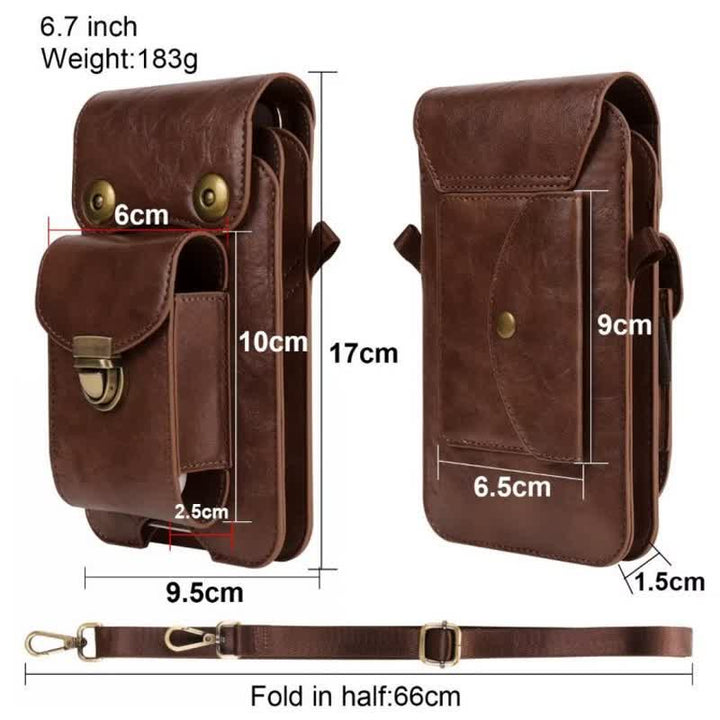 Borsa a tracolla in pelle con fondina per telefono - image 17