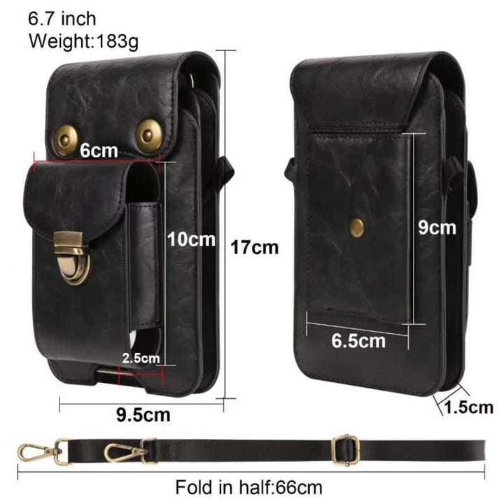 Borsa a tracolla in pelle con fondina per telefono - image 5