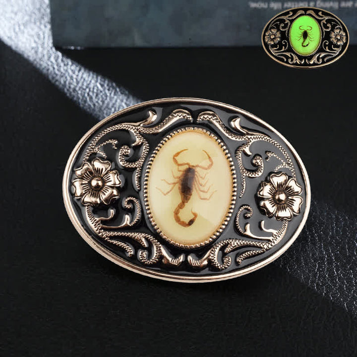 Cintura in pelle con fibbia a forma di scorpione luminoso decorativo fai da te da uomo - Scorpion - Senza cintura - image 0