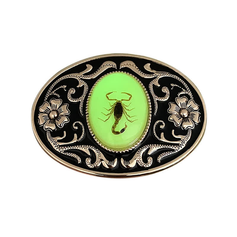 Cintura in pelle con fibbia a forma di scorpione luminoso decorativo fai da te da uomo - image 1