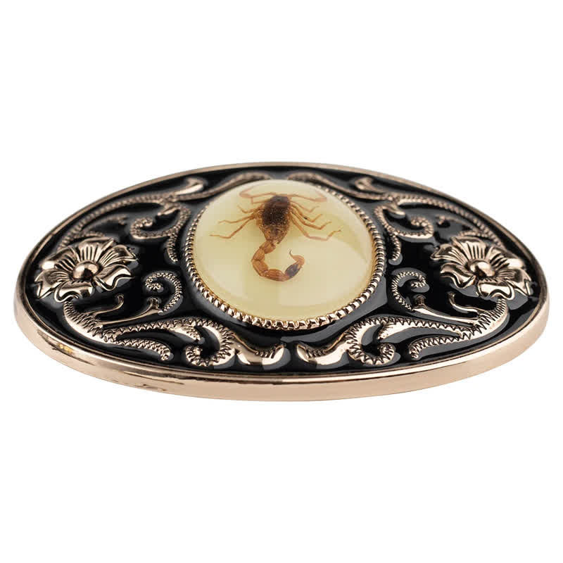 Cintura in pelle con fibbia a forma di scorpione luminoso decorativo fai da te da uomo - image 3