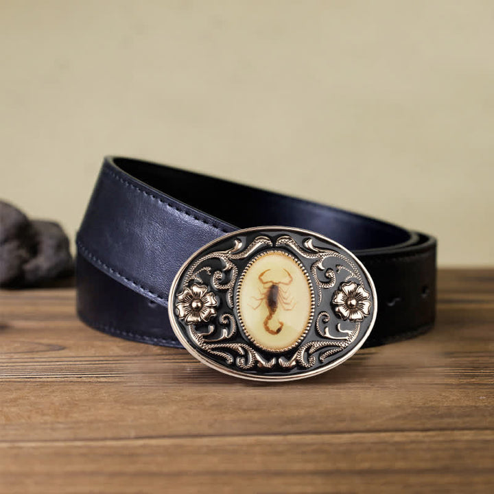 Cintura in pelle con fibbia a forma di scorpione luminoso decorativo fai da te da uomo - Scorpion - Cintura PU nera (40) - image 7