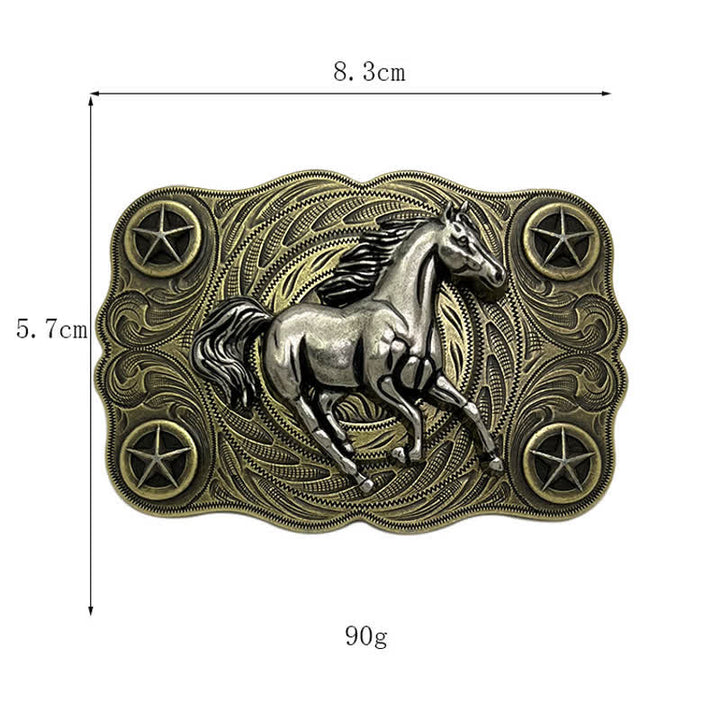 Cintura in pelle fai da te con fibbia Western Wild Horse da uomo - image 2