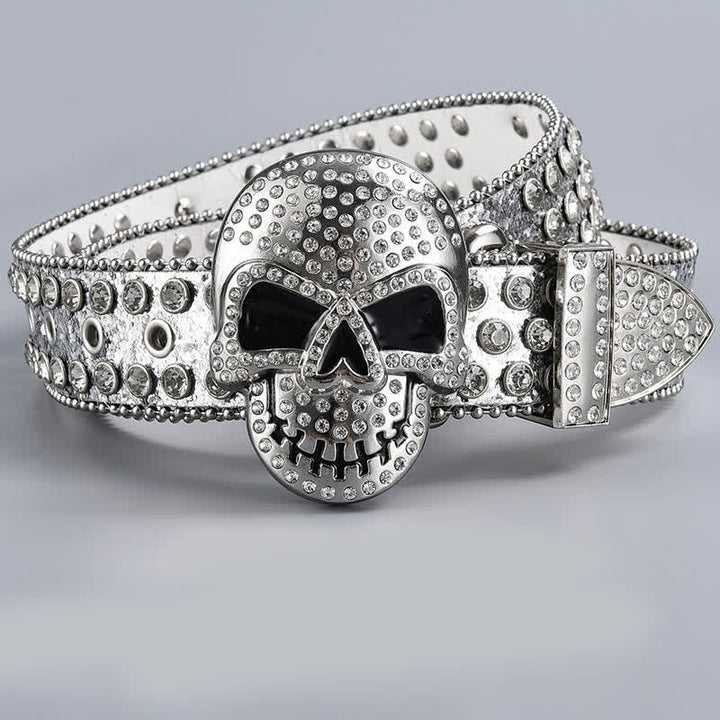 Cintura in pelle con perline e strass punk death ghost - Stile #17 - 44 - image 19