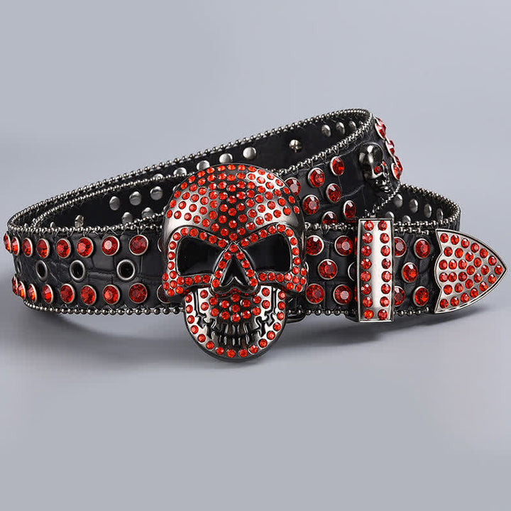 Cintura in pelle con perline e strass punk death ghost - Stile #23 - 44 - image 25