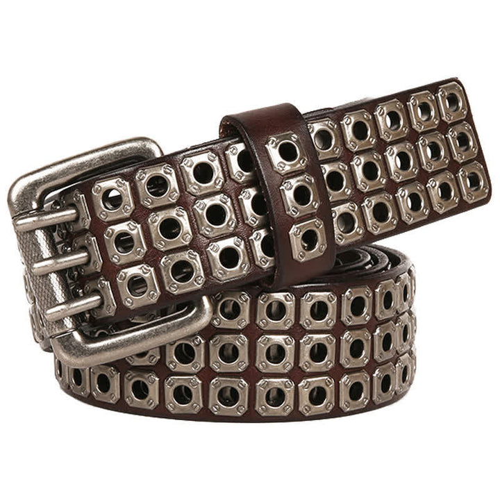 Cintura in pelle con rivetti quadrati punk rock heavy metal - image 3
