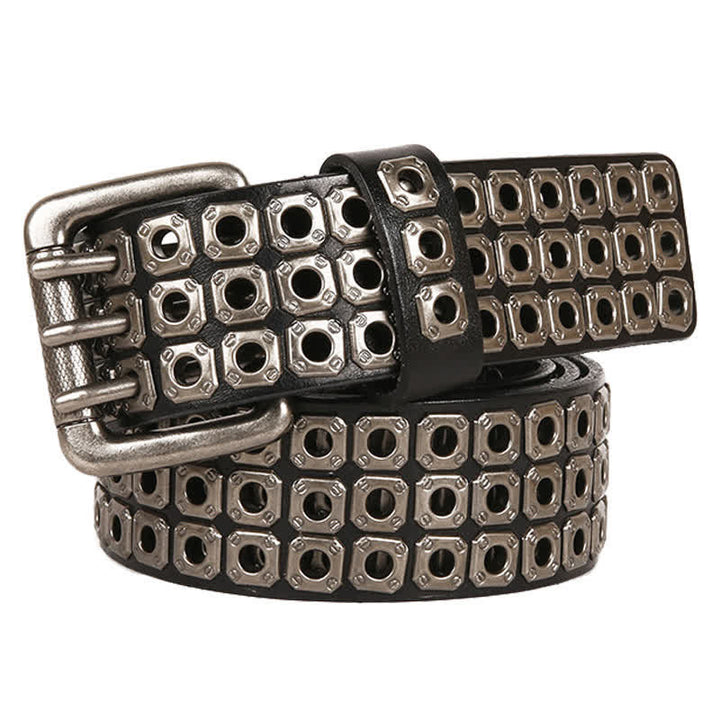 Cintura in pelle con rivetti quadrati punk rock heavy metal - image 9
