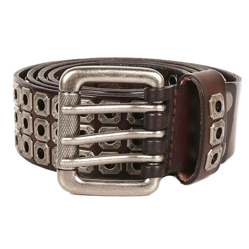 Cintura in pelle con rivetti quadrati punk rock heavy metal - image 4
