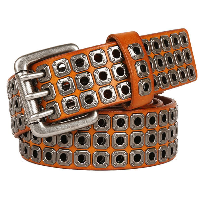 Cintura in pelle con rivetti quadrati punk rock heavy metal - image 1
