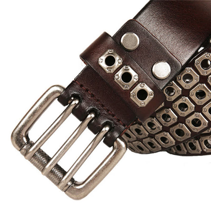 Cintura in pelle con rivetti quadrati punk rock heavy metal - image 7