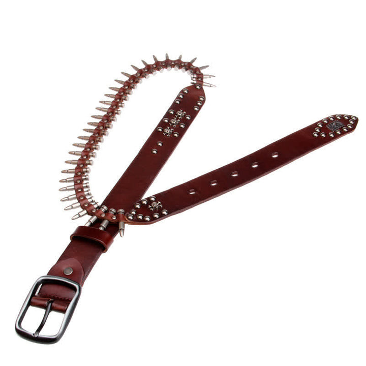 Cintura in pelle con rivetti a proiettile cool e personalità - image 13