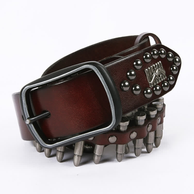 Cintura in pelle con rivetti a proiettile cool e personalità - image 12
