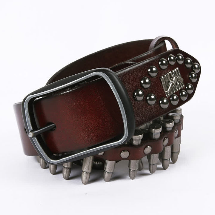 Cintura in pelle con rivetti a proiettile cool e personalità - image 12