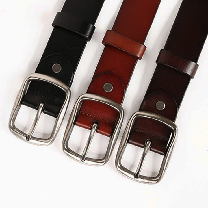 Cintura in pelle con borchie di metallo geometrico vintage - image 3