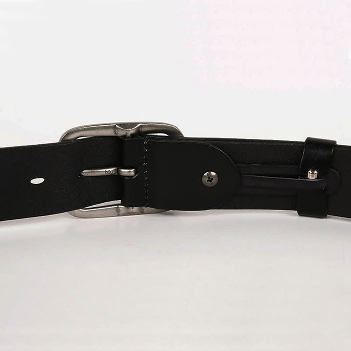 Cintura in pelle con borchie di metallo geometrico vintage - image 16
