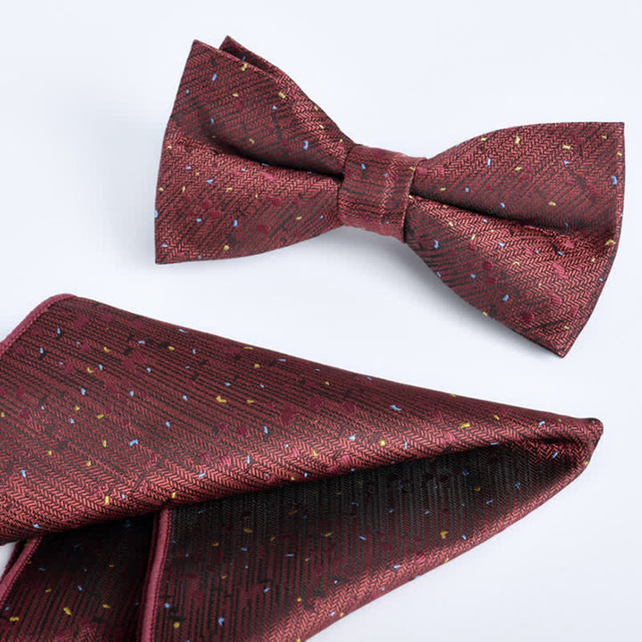 Set di 2 papillon formali da uomo bordeaux da uomo - Stile n. 1 - image 0
