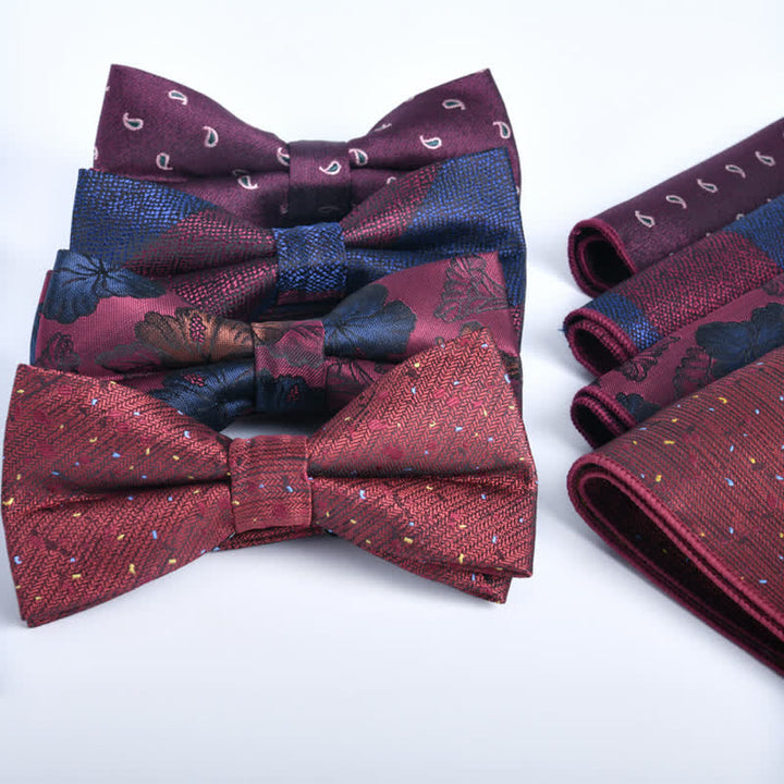 Set di 2 papillon formali da uomo bordeaux da uomo - image 1