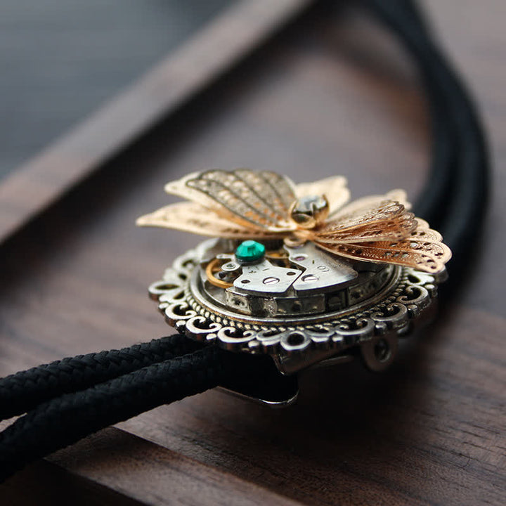 Cravatta Bolo con ciondolo a farfalla 3D Steampunk - Verde - Corda - image 8