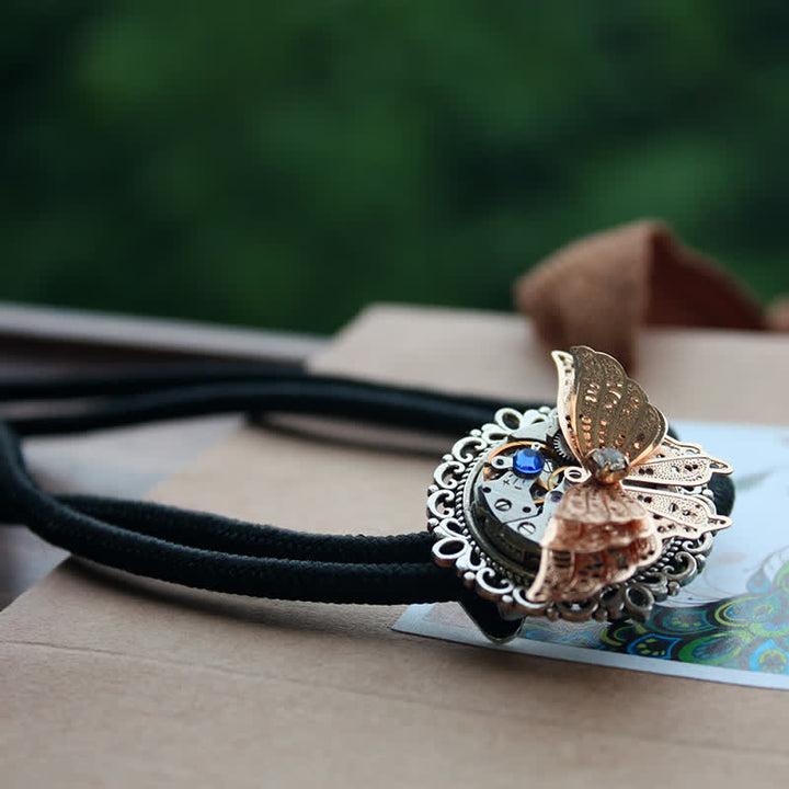 Cravatta Bolo con ciondolo a farfalla 3D Steampunk - image 0