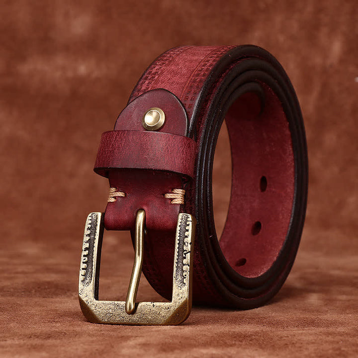 Cintura in pelle di jeans casual retrò usurata da uomo - image 12