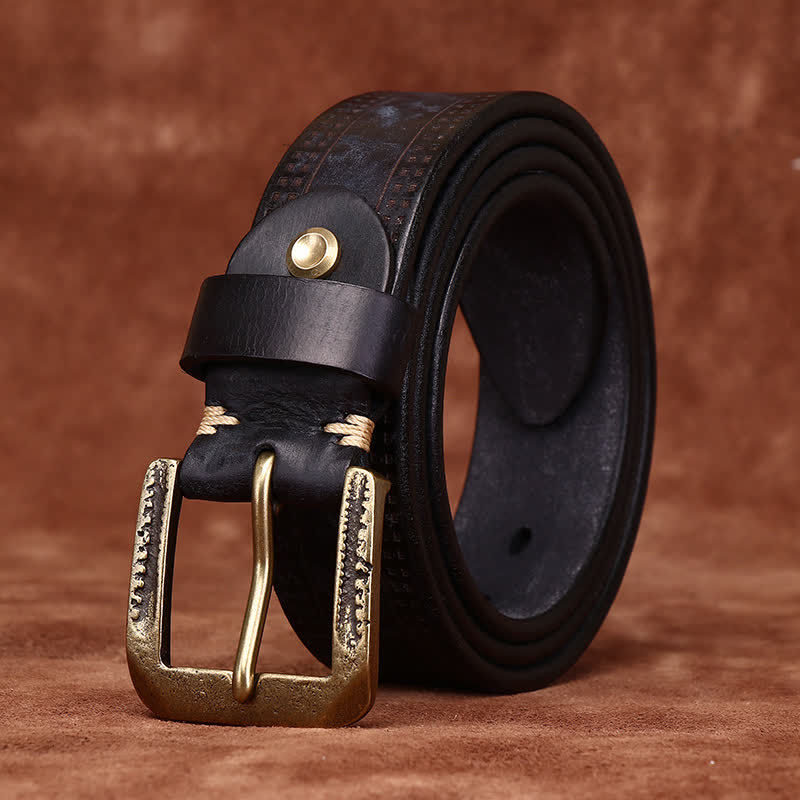 Cintura in pelle di jeans casual retrò usurata da uomo - image 10