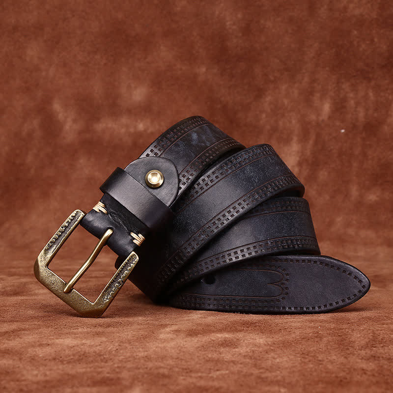 Cintura in pelle di jeans casual retrò usurata da uomo - image 9