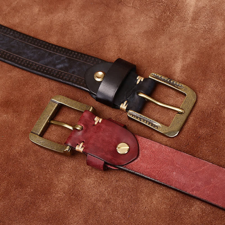 Cintura in pelle di jeans casual retrò usurata da uomo - image 2
