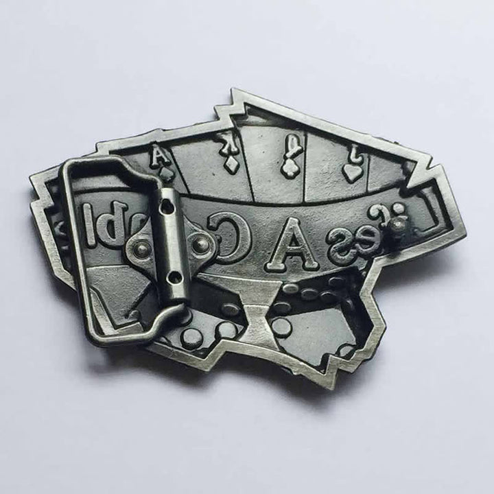 Cintura in pelle con fibbia da poker "Life's A Gamble" fai da te da uomo - image 1
