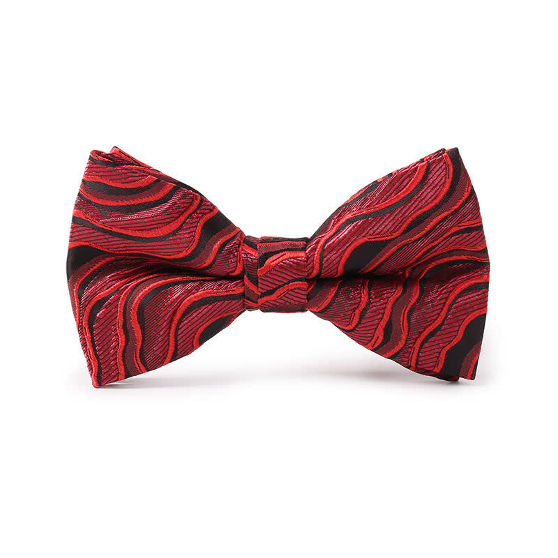 Papillon doppio strato stampato con onde oceaniche da uomo - Rosso - image 0