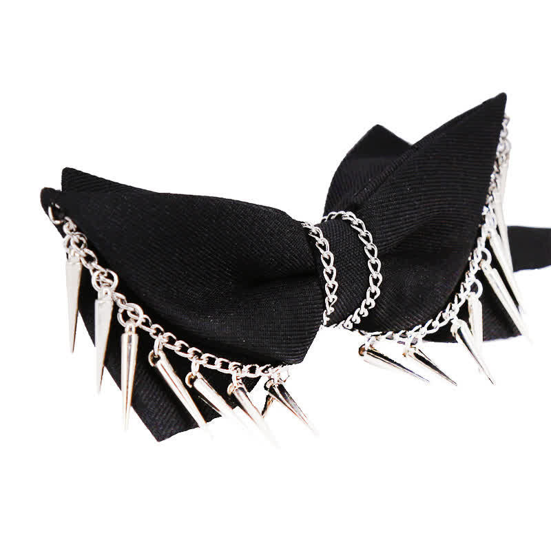 Papillon con nappe a catena con rivetti in stile punk da uomo - image 2