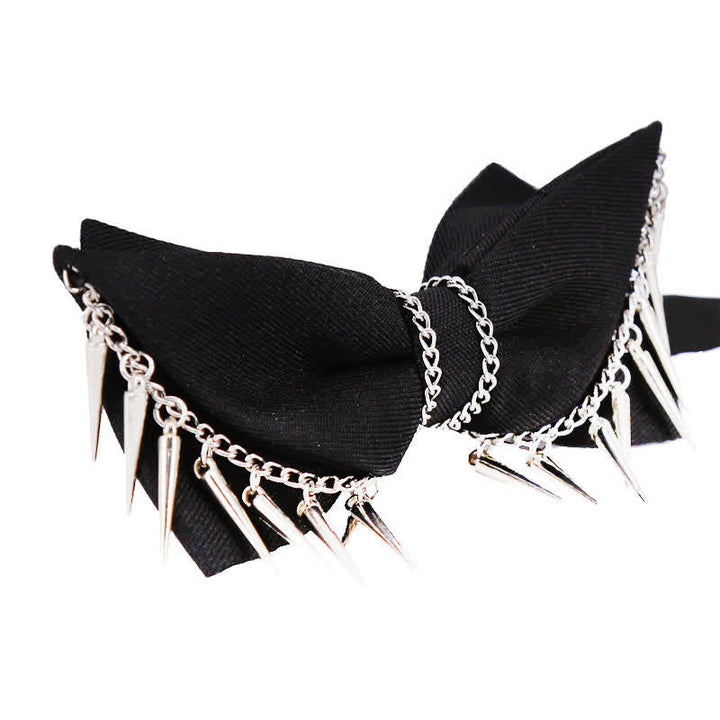 Papillon con nappe a catena con rivetti in stile punk da uomo - image 2