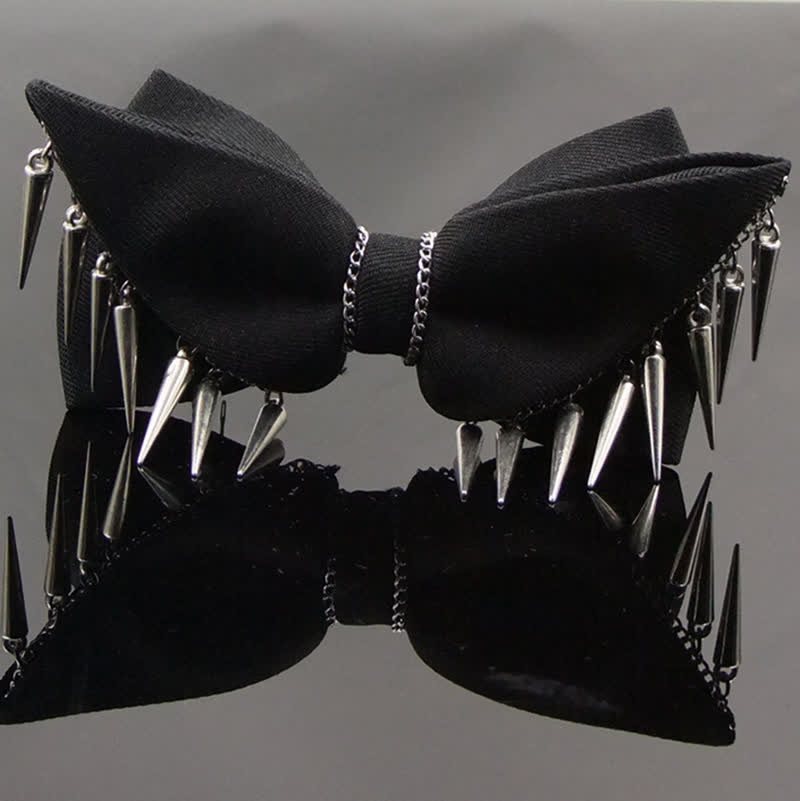 Papillon con nappe a catena con rivetti in stile punk da uomo - image 3