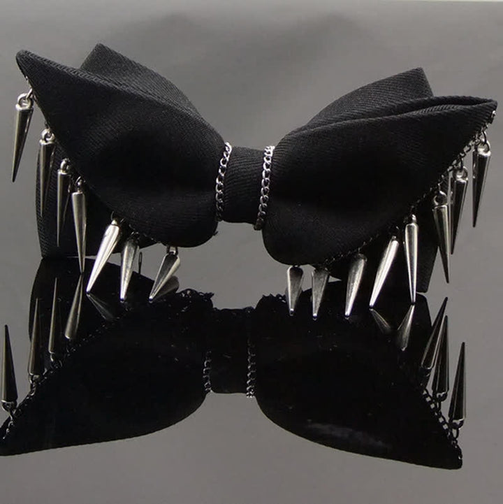 Papillon con nappe a catena con rivetti in stile punk da uomo - image 3