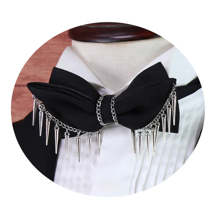 Papillon con nappe a catena con rivetti in stile punk da uomo - image 1
