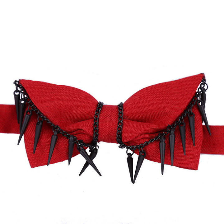 Papillon con nappe a catena con rivetti in stile punk da uomo - image 7