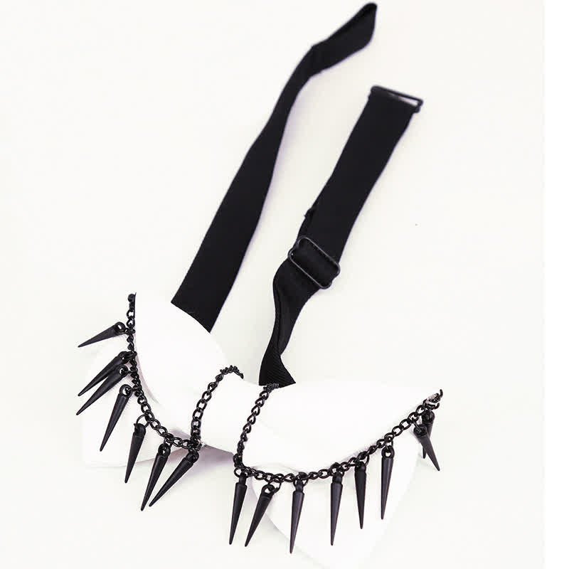 Papillon con nappe a catena con rivetti in stile punk da uomo - image 5