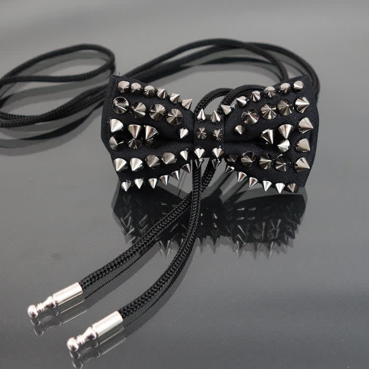 Papillon con nappe a catena con rivetti in stile punk da uomo - Stile n. 6 - image 10