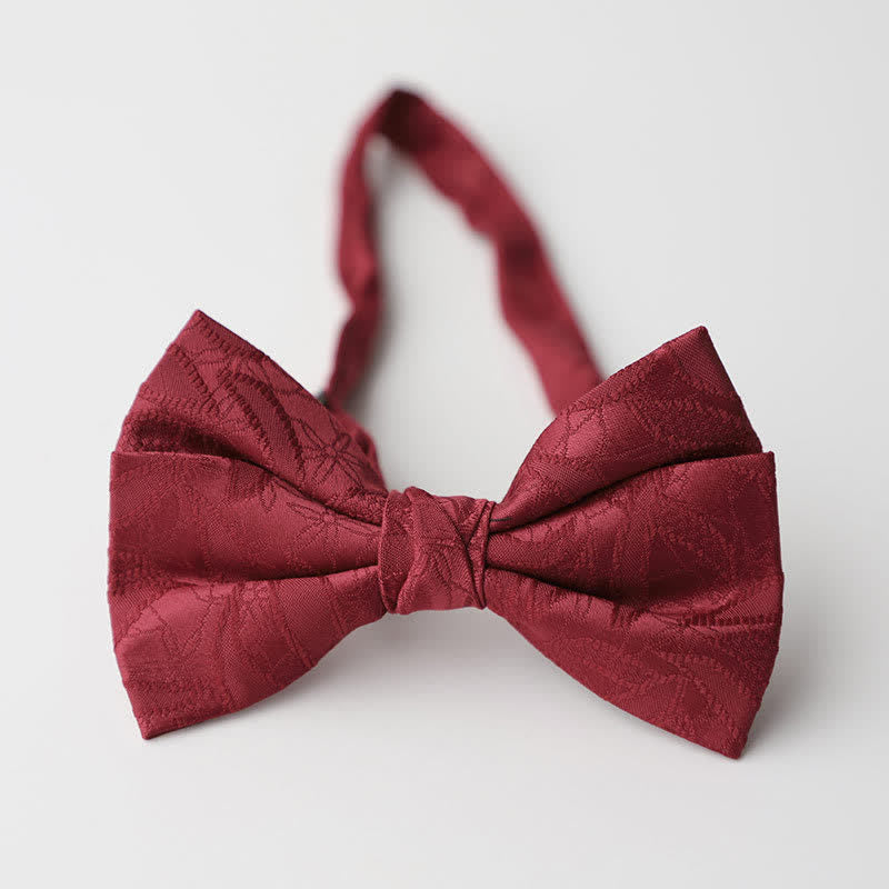 Papillon da uomo con motivo a foglie vintage - Rosso - image 5