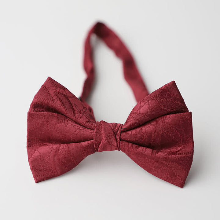 Papillon da uomo con motivo a foglie vintage - Rosso - image 5